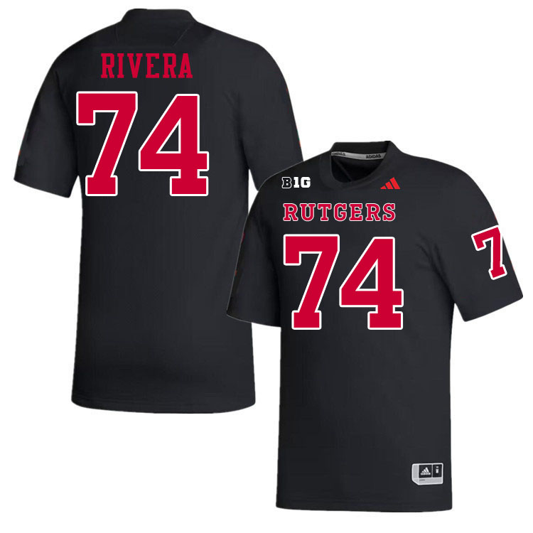 Men #74 Dominic Rivera Rutgers Scarlet Knights 2024 College Football Jerseys Stitched-Black